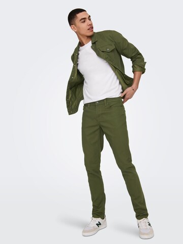 Regular Pantalon 'Loom' Only & Sons en vert