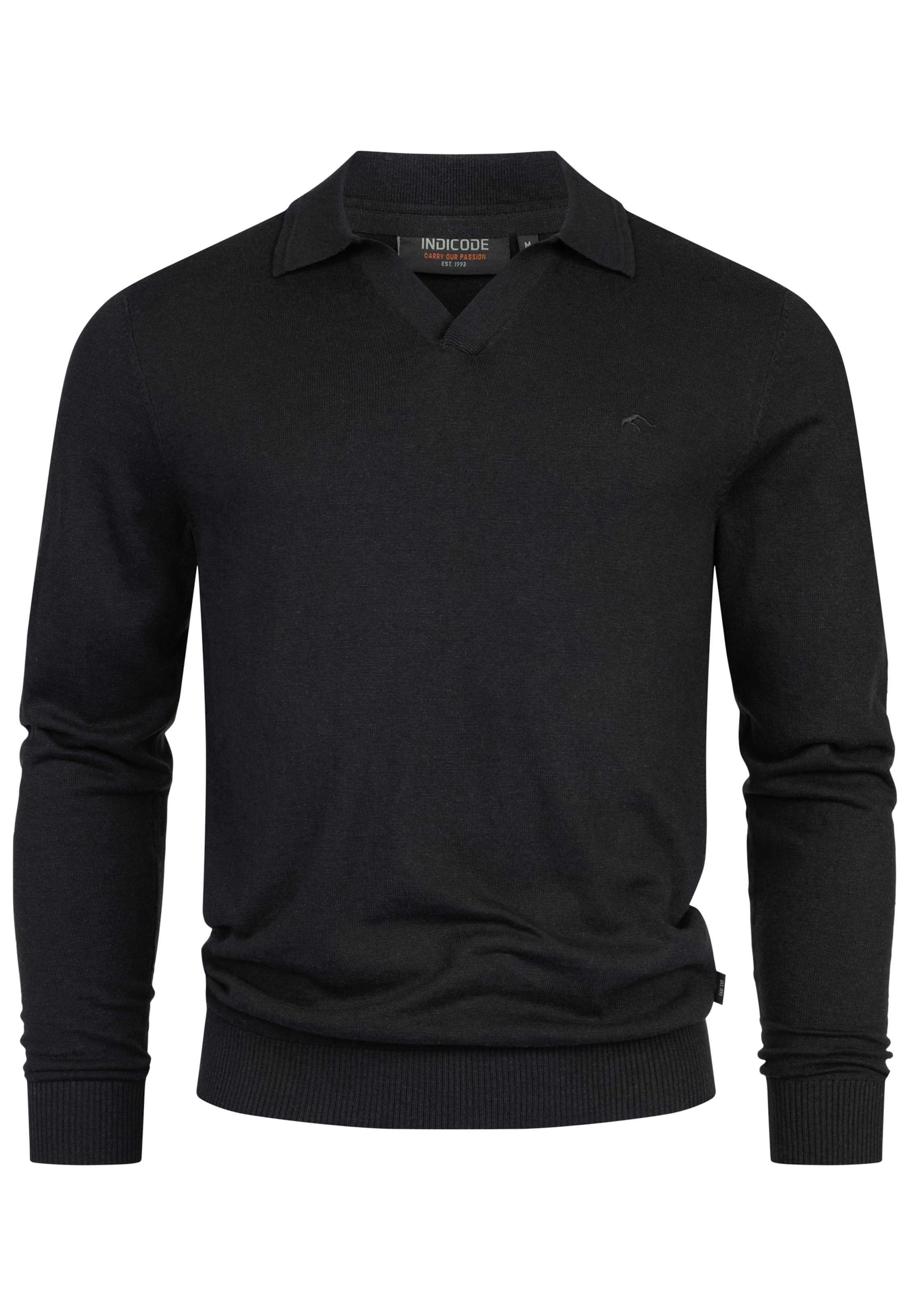 INDICODE JEANS Pullover 'Hagen' in Schwarz: Vorderseite