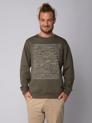 Sweat-shirt ' Doodle Dogs ' Watapparel en vert : devant