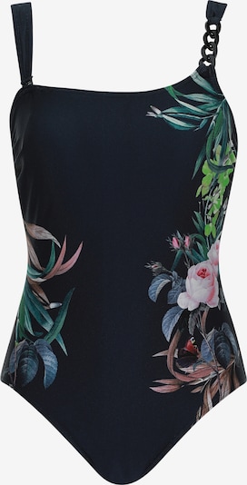 OLYMPIA Badeanzug in grün / petrol / rosa / schwarz, Produktansicht