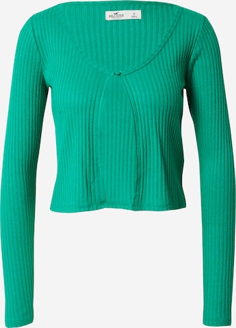 HOLLISTER Knit Cardigan in Green: front