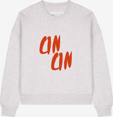 Felpa 'Cin Cin ' di Watapparel in grigio: frontale