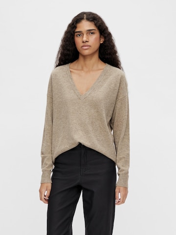 OBJECT Sweter 'Thess' w kolorze brązowy: przód