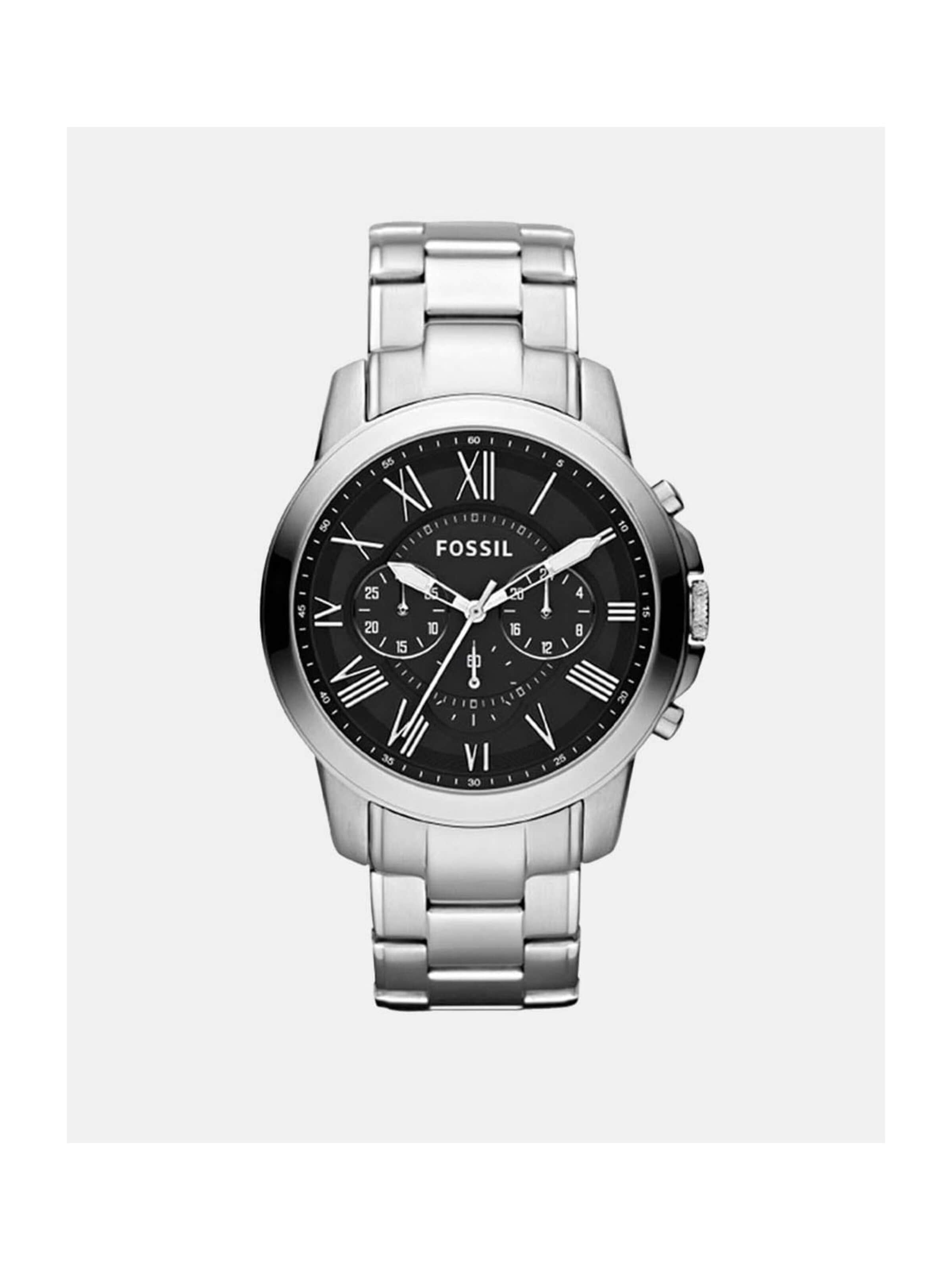 Montre à affichage analogique 'Montre homme Fossil Grant chronographe FS4736 multifonction en acier' FOSSIL en gris : devant