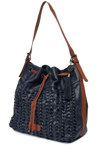 Marc Picard Handbag 'Beutel Bag Flechtoptik' in Blue