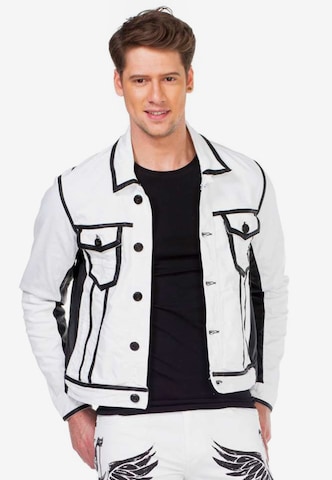 CIPO & BAXX Between-Season Jacket in White: front