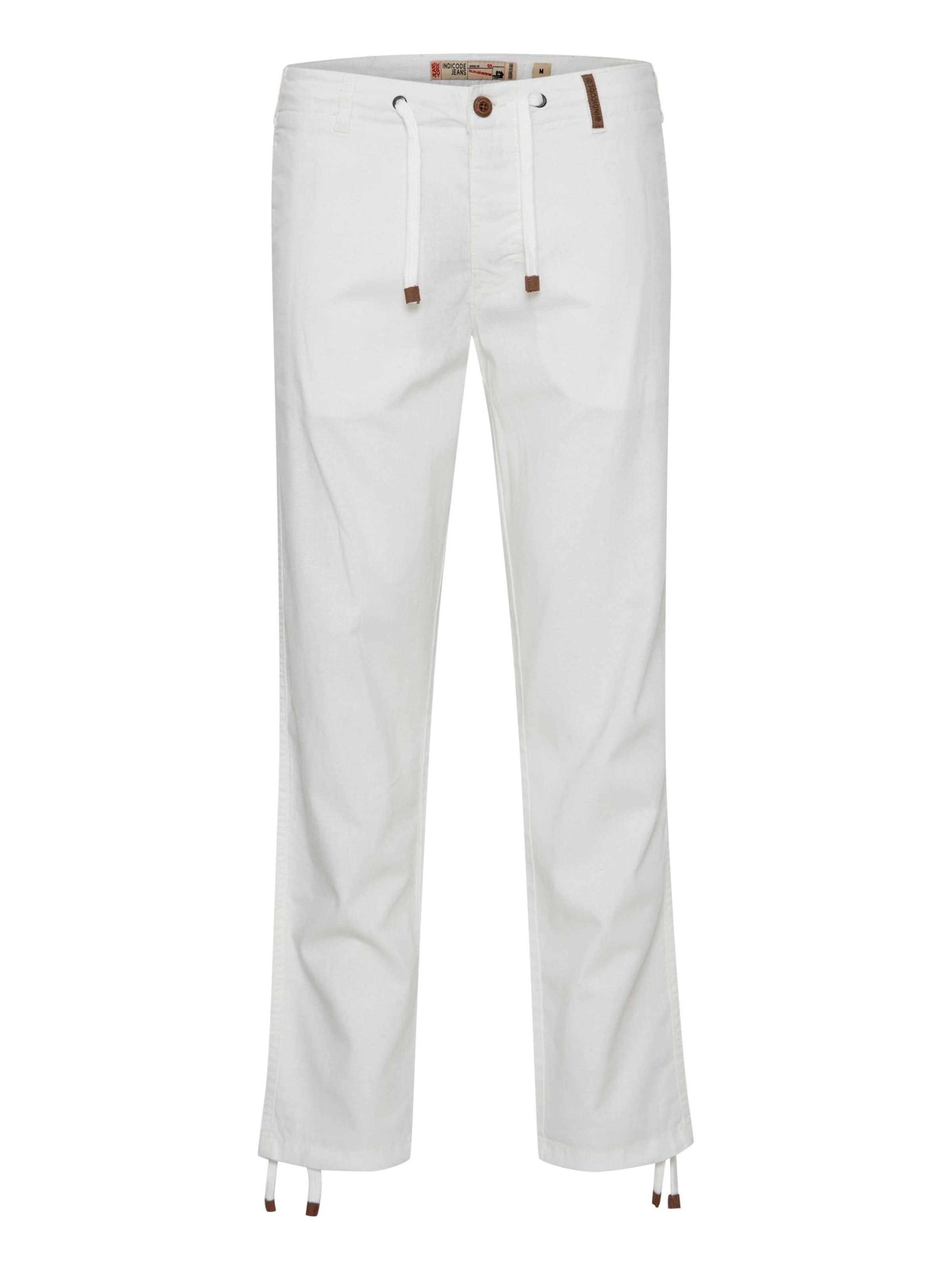 INDICODE JEANS Trousers 'Ives' in White: front