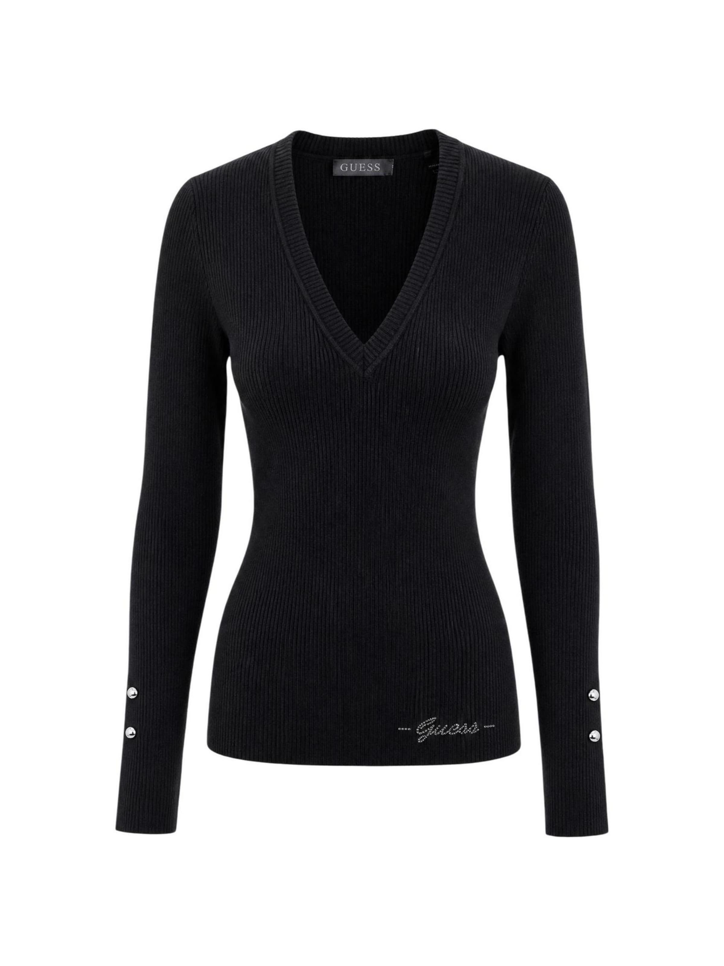 GUESS - Jersey 'LS VN ELLIE SWTR W6YR10 Z0949' en negro: frente