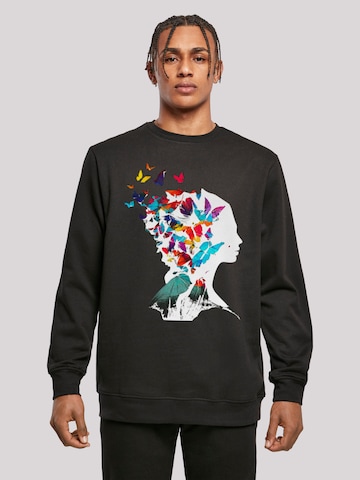 F4NT4STIC Sweatshirt 'Schmetterling' in Zwart: voorkant