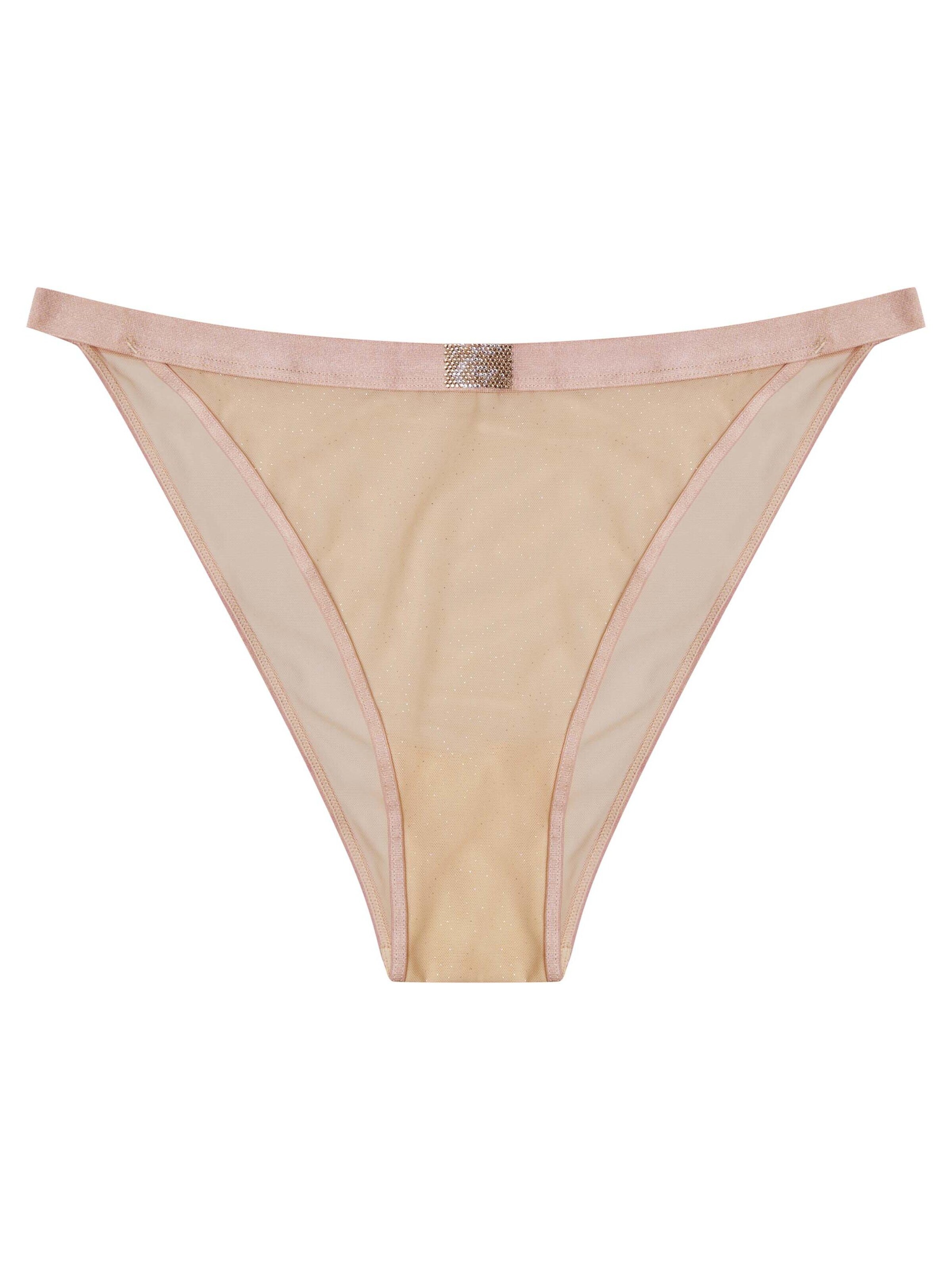 ESOTIQ - Panti 'Slip Othilia, glatte Microfaser, transparent, mit Baumwollzwickel L' en beige