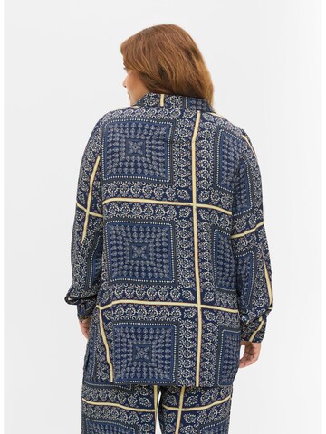 Zizzi Bluse 'XPATCH' in Blau