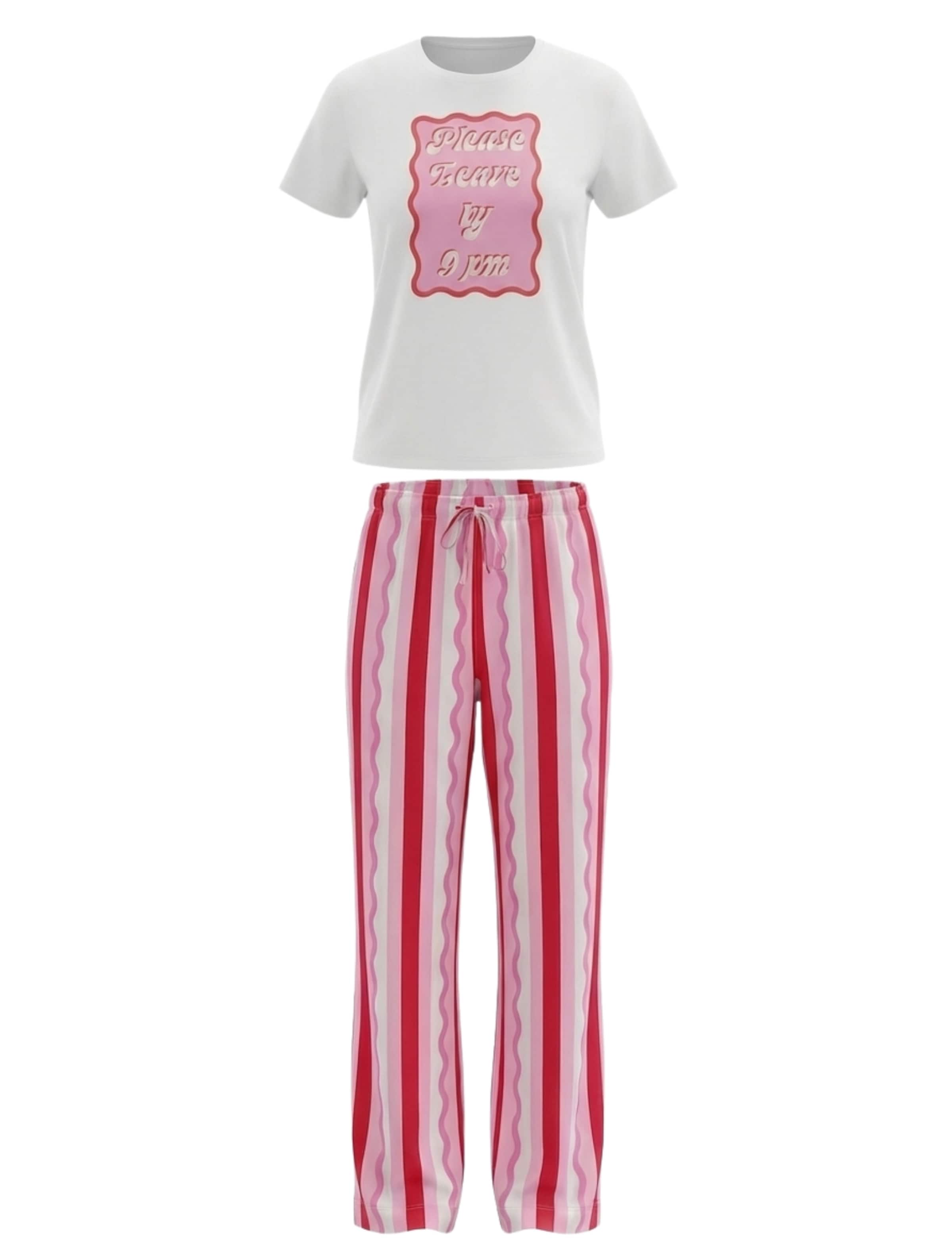 Loungeable Pyjama ' Please Leave By 9pm' in Pink: Vorderseite