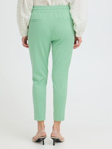 ICHI Tapered Pleat-front trousers 'KATE' in Green