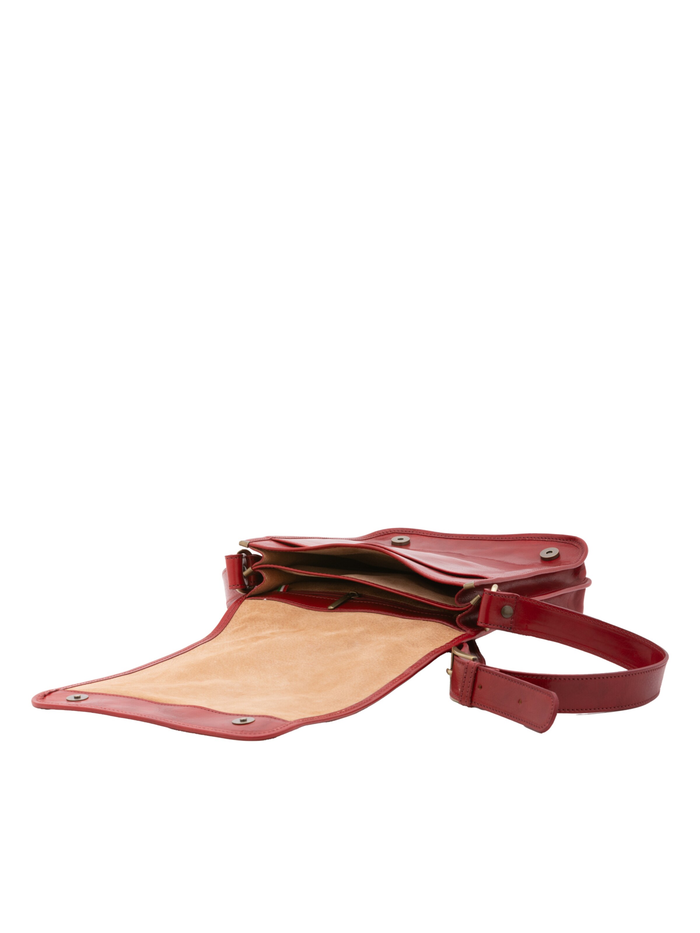 Borsa a tracolla 'Borsa a tracolla uomo vera pelle con chiusura calamita - Made in Italy' di I Fratelli in rosso