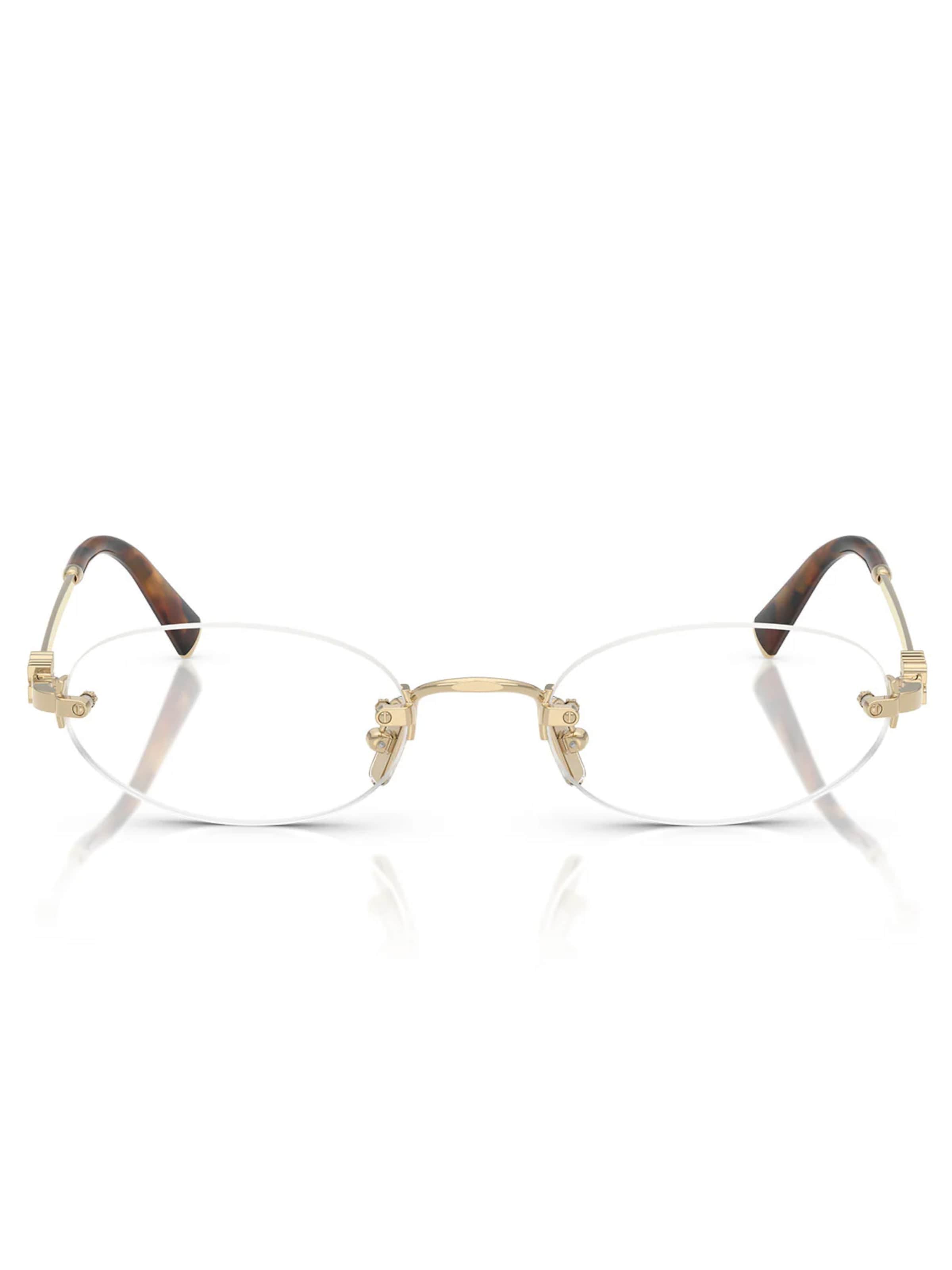 Miu Miu Glasses in Gold: front