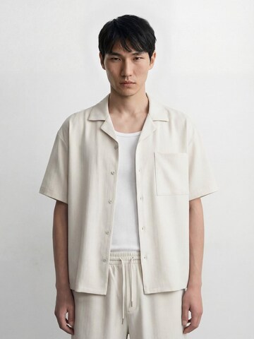 Burocs Comfort Fit Hemd 'Herringbone'‌ in Weiß