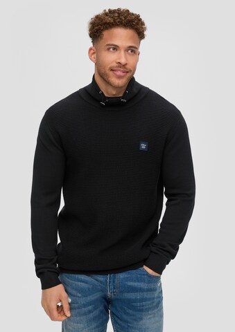 s.Oliver Men Big Sizes Pullover in Schwarz: Vorderseite