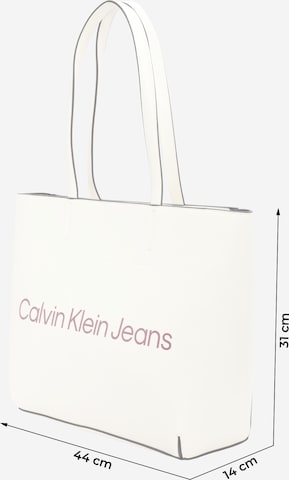 Calvin Klein Jeans Nakupovalna torba | bela barva