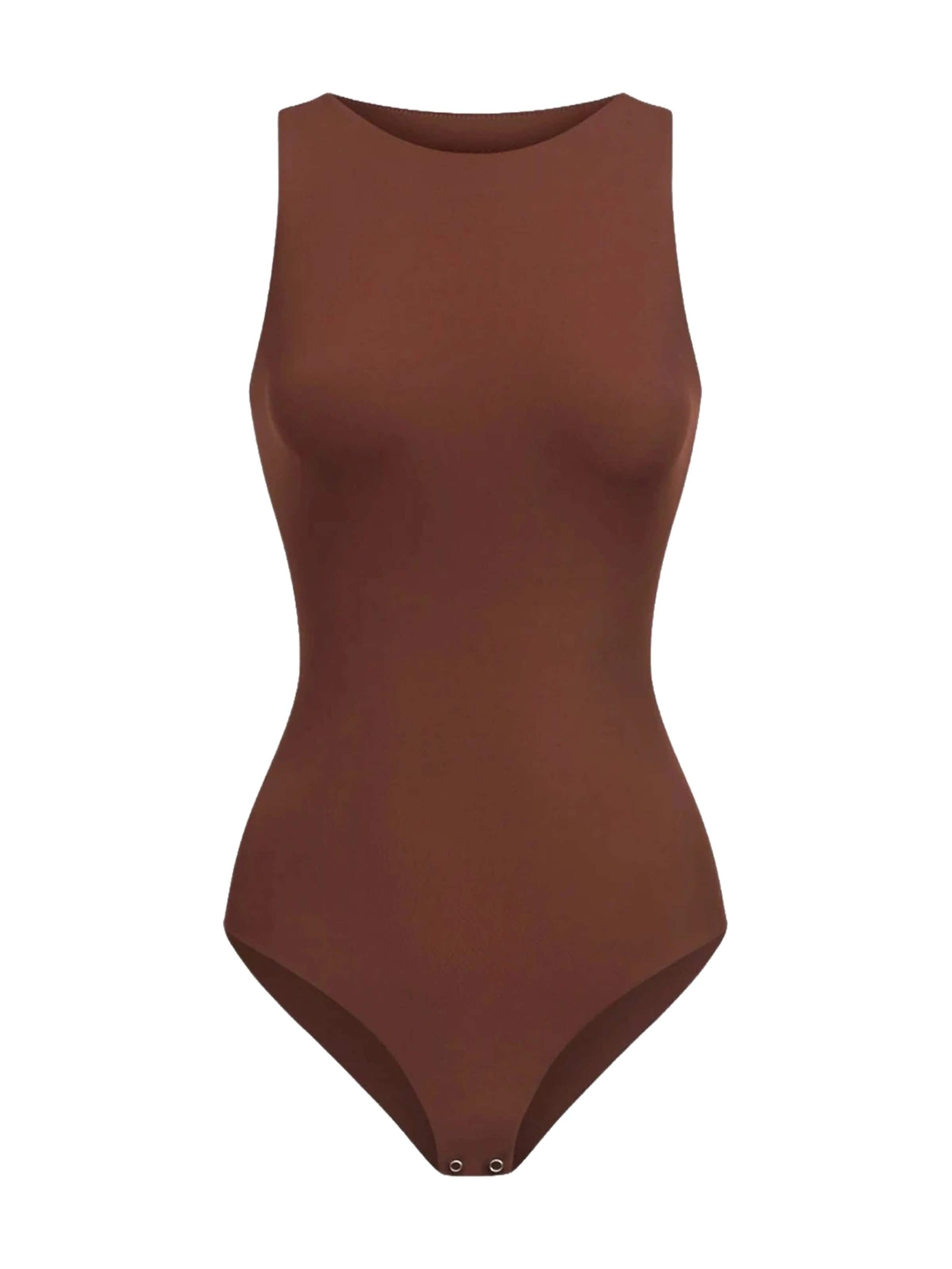 cfab Shapingbody 'Crew Neck Bodysuit String'‌‌‌‌‌‌‌‌‌ in Braun: Vorderseite