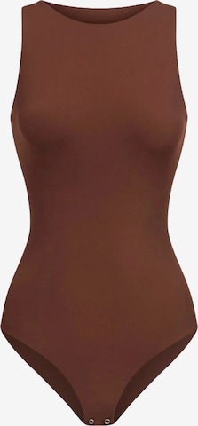 cfab Shapingbody 'Crew Neck Bodysuit String' in Braun: Vorderseite