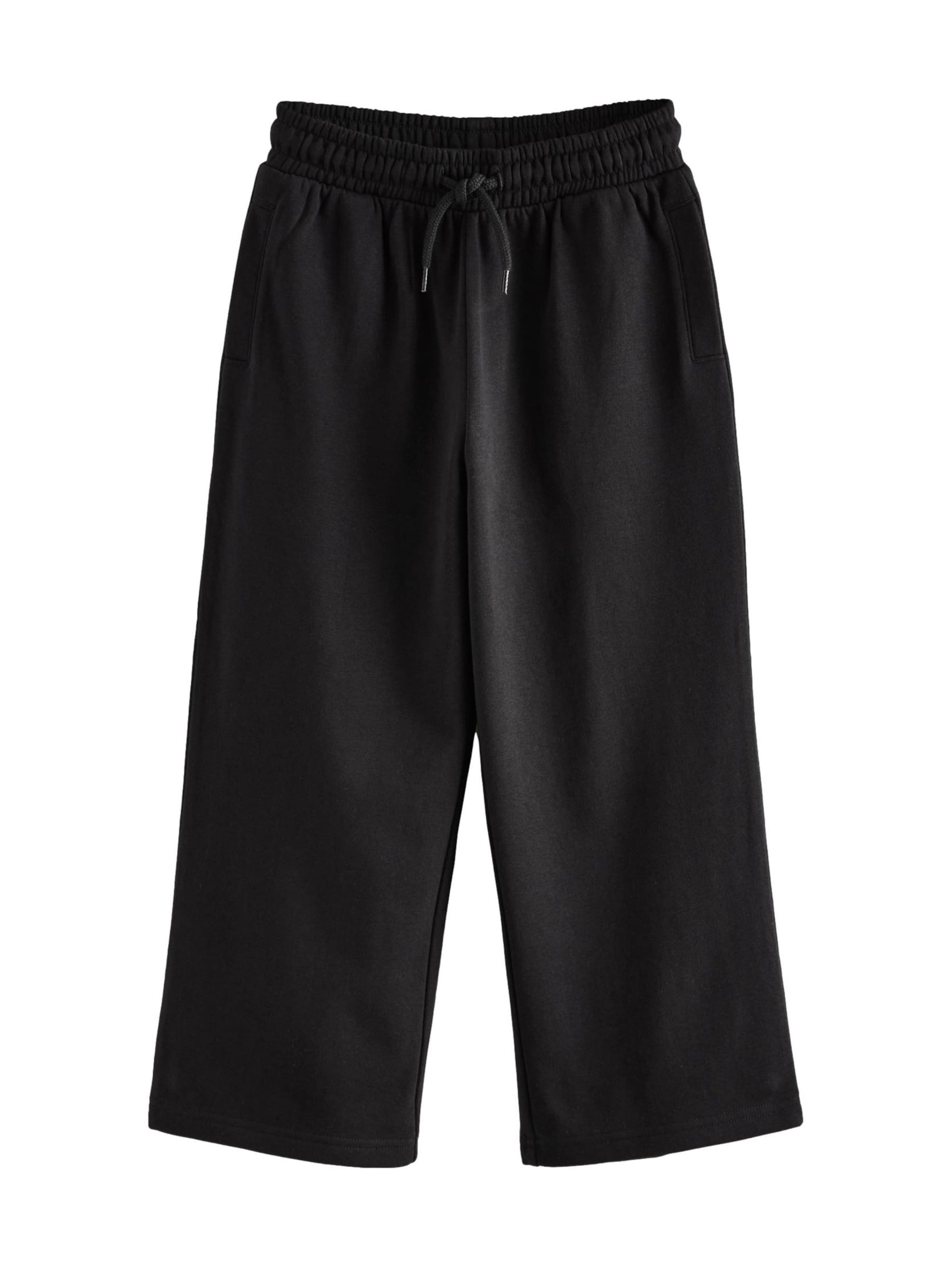 Wide leg Pantaloni de la Next pe negru: față