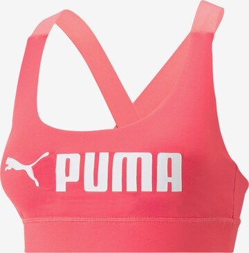 PUMA Спортивный бюстгальтер в Ярко-розовый: спереди