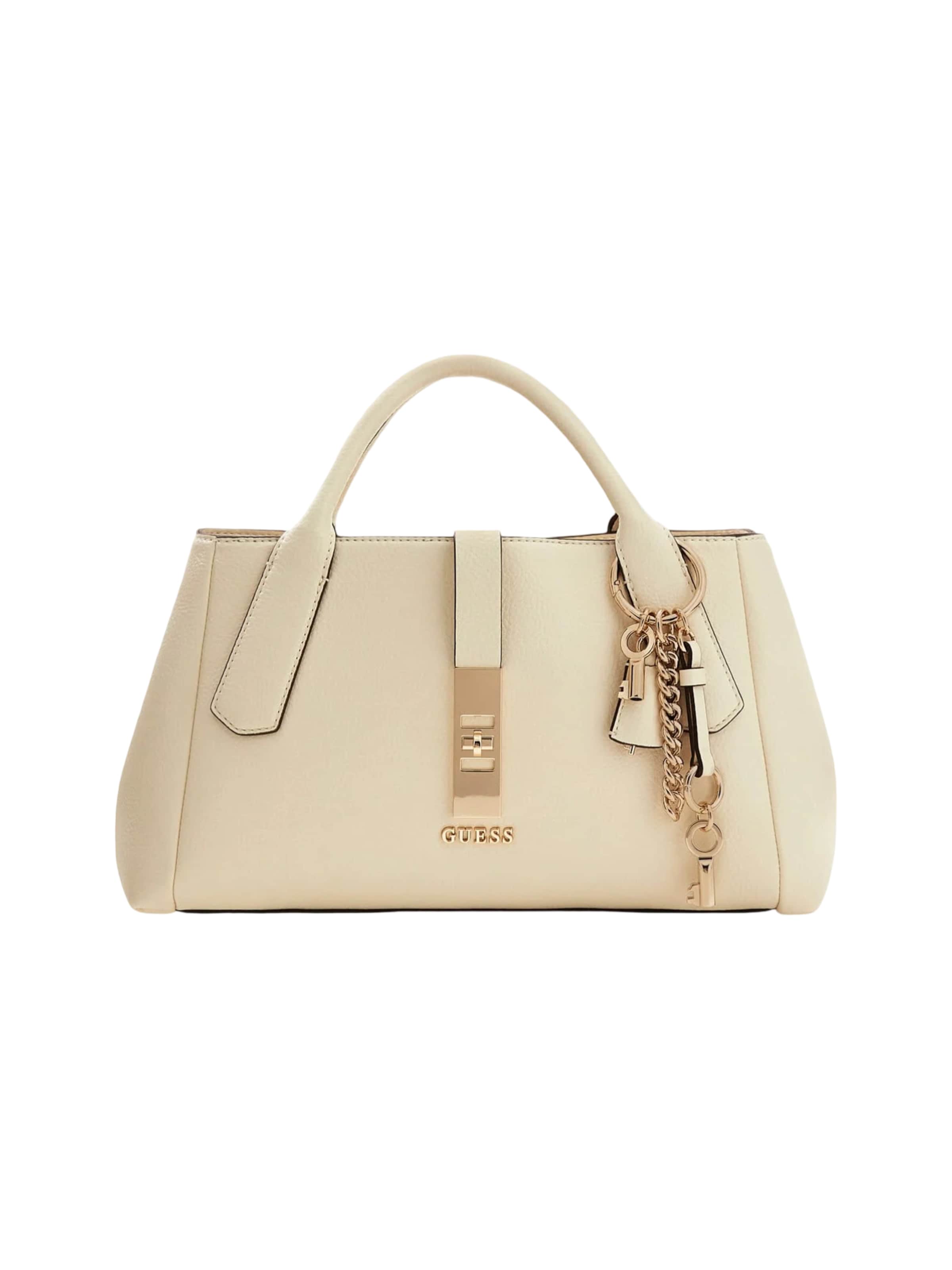 Borsa a spalla 'BROOKE HIGH SOCIETY SATCHEL HWBG98 97060' di GUESS in beige: frontale