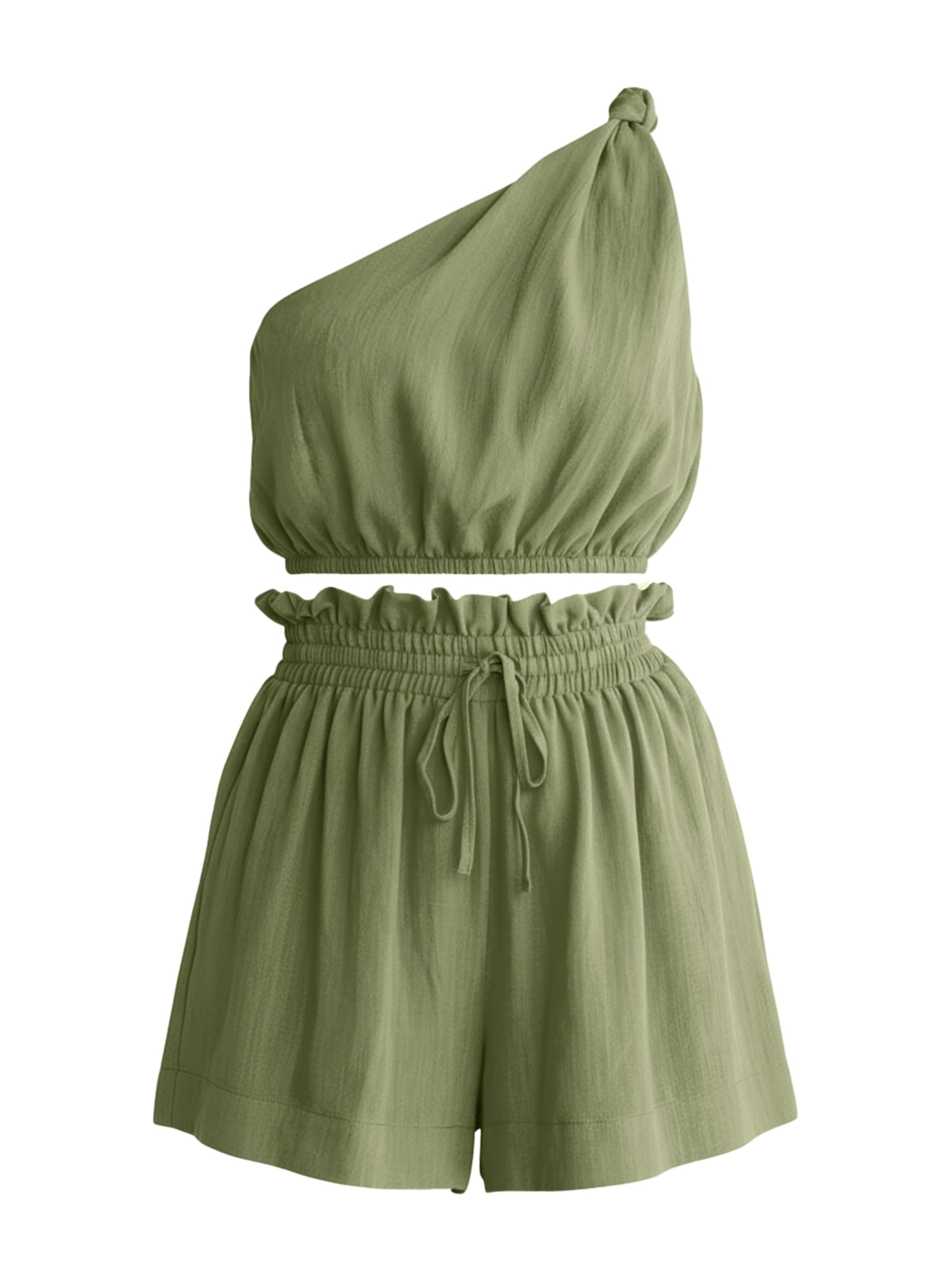 Costum cu pantaloni de la Imily Bela pe verde: față