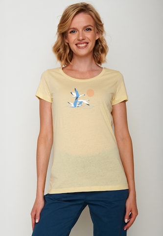 T-shirt 'Animal Goose Family' GREENBOMB en jaune : devant