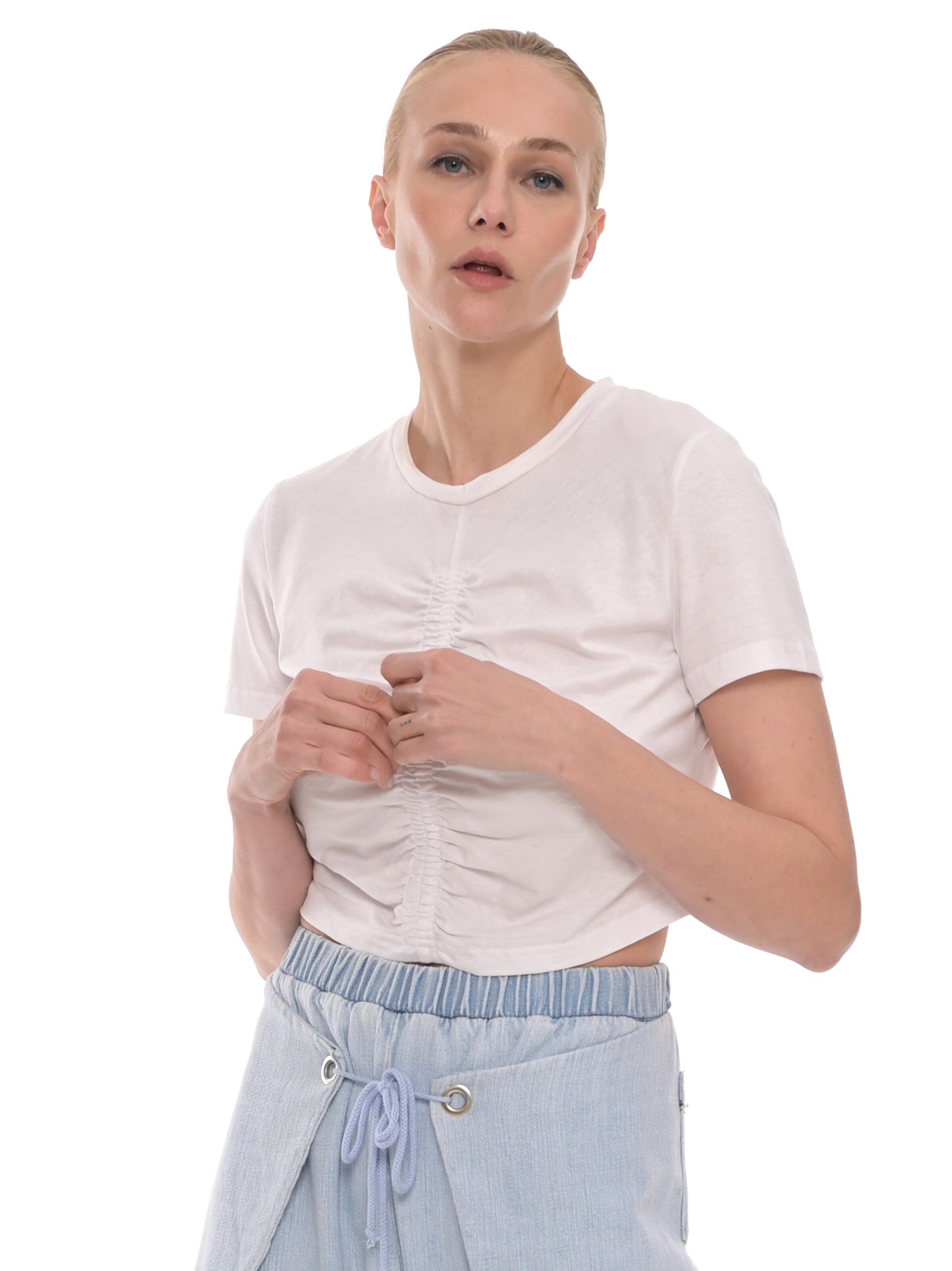 4TAILORS Póló 'Connect Me' - fehér: elől