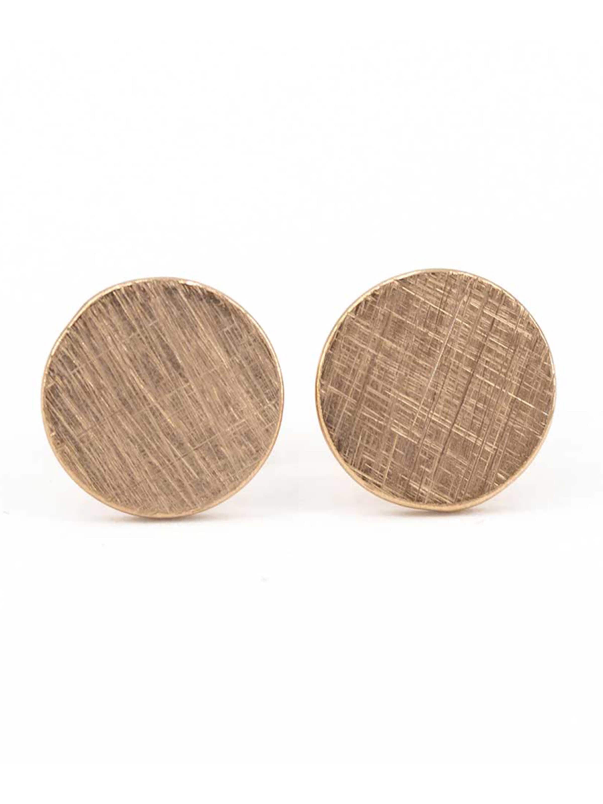 Sergio Engel Earrings 'Pura Ohrring 07 Edelstahl-Ohrstecker mit gekratzter Oberfläche, 3 Farben' in Gold: front