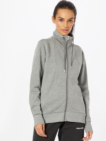 ESPRIT Athletic Zip-Up Hoodie in Grey: front