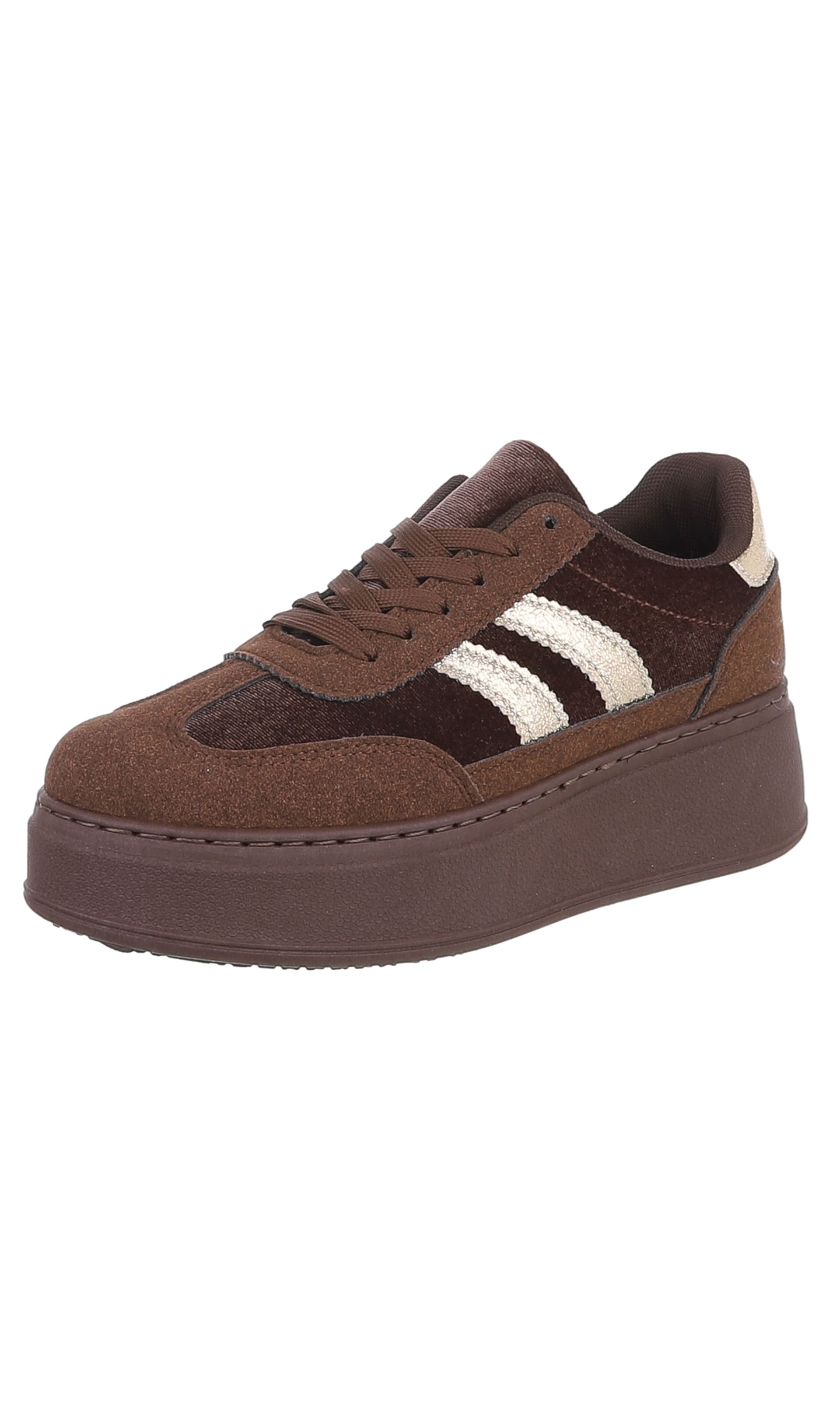 Ital-Design Sneaker in 36 in schoko / dunkelbraun / rosegold, Produktansicht