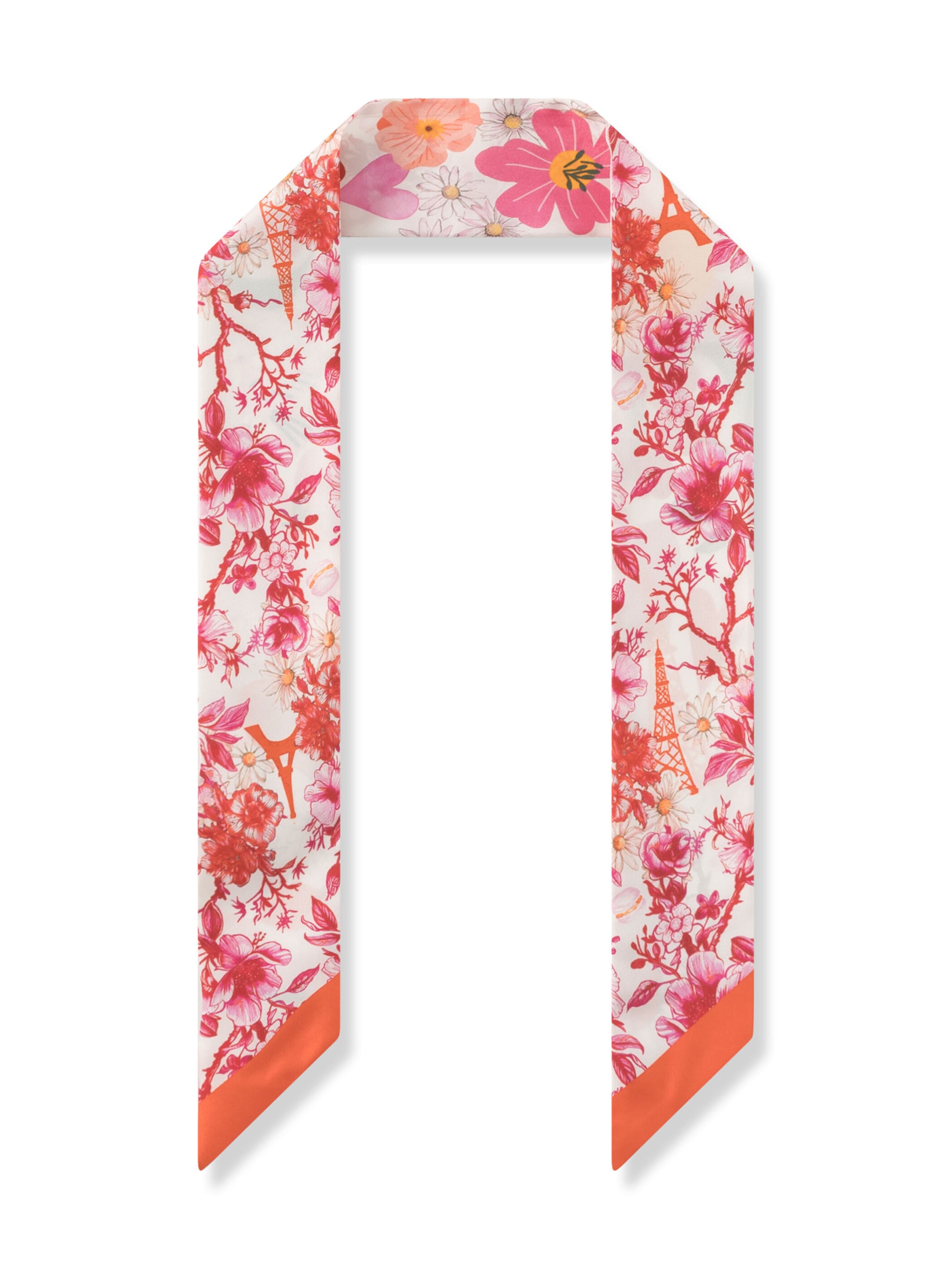 CODELLO Twilly Tuch Schal Seide für viele Stylingmöglichkeiten in Rot