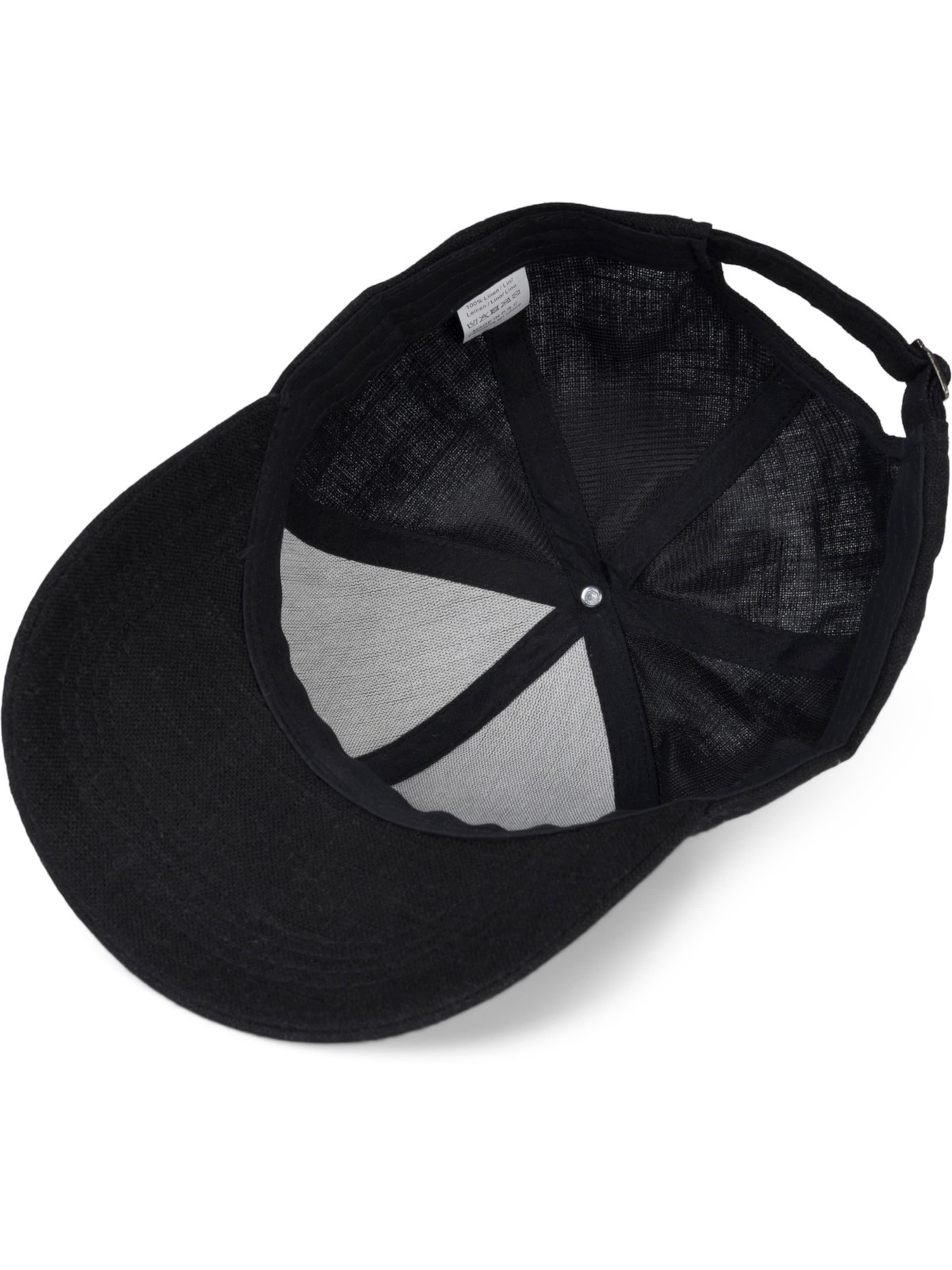 styleBREAKER Cap 'Leinen Baseball Cap' in Black