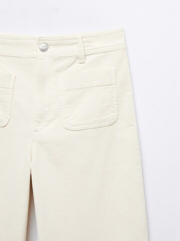 MANGO Wide leg Jeans 'Catherip' in White