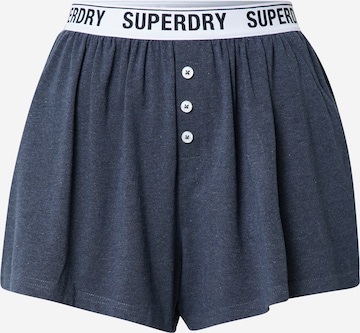 Superdry Pyjamahousut värissä sininen: edessä