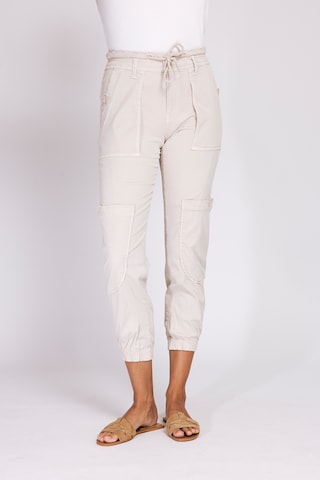 Zhrill Tapered Pants in Beige: front