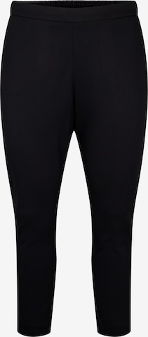 Coupe slim Pantalon 'JMADDIE' Zizzi en noir : devant