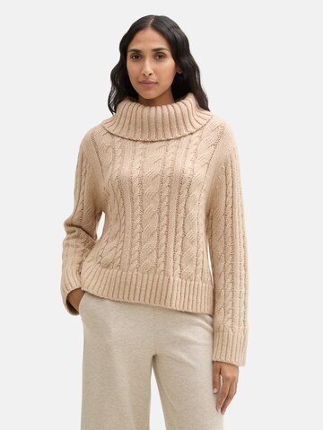 TOM TAILOR Sweater in Beige: front