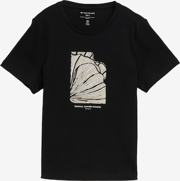 TOM TAILOR Тениска в черно: отпред