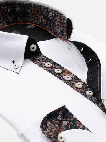 Slim fit Camicia 'Donatello Iconic Poplin Stretch Man Shirt Red' di 7Camicie in bianco