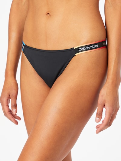 Calvin Klein Swimwear Spodní díl plavek 'CHEEKY' - modrá / oranžová / černá / bílá, Model/ka