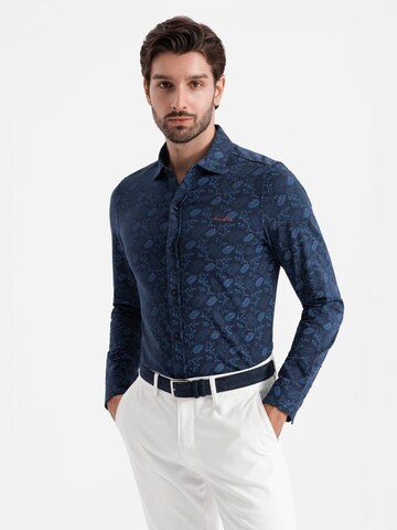Ombre Slim fit Button Up Shirt in Blue: front