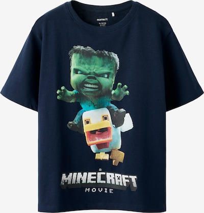 NAME IT Paita 'NKMNIF MINECRAFT' koossa 110 värissä marine / neonsininen / vihreä / valkoinen, Tuotenäkymä
