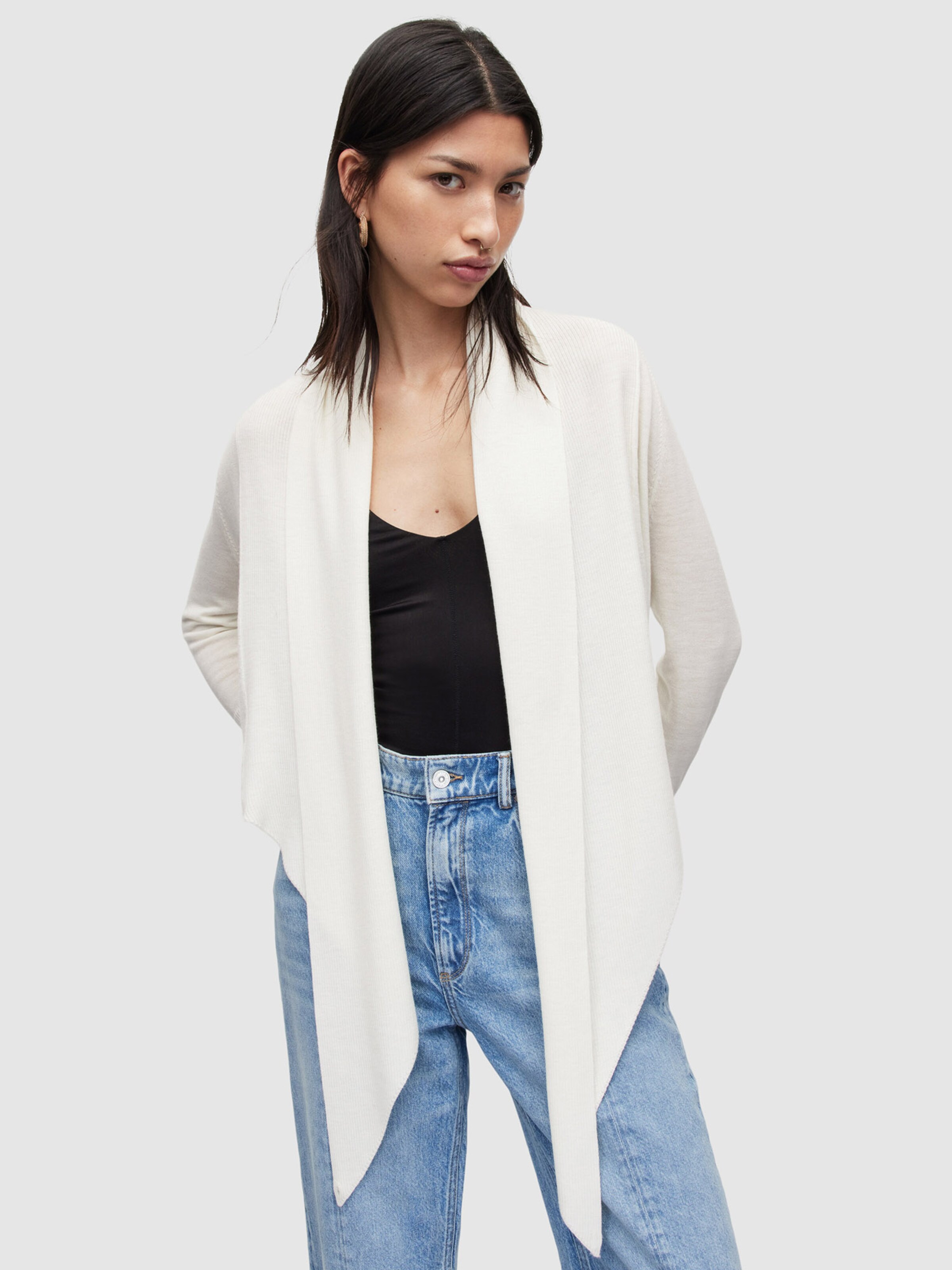 AllSaints Knit Cardigan WASSON PIRATE in White ABOUT YOU