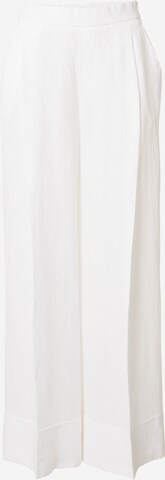 UNITED COLORS OF BENETTON Wide leg Pleated Pants in White: front