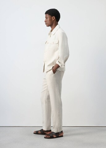 MANGO MAN Regular Pleated Pants 'Soller' in Beige