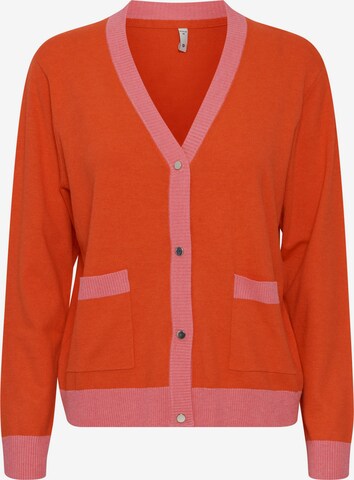 PULZ Jeans Knit Cardigan 'Sara' in Pink: front