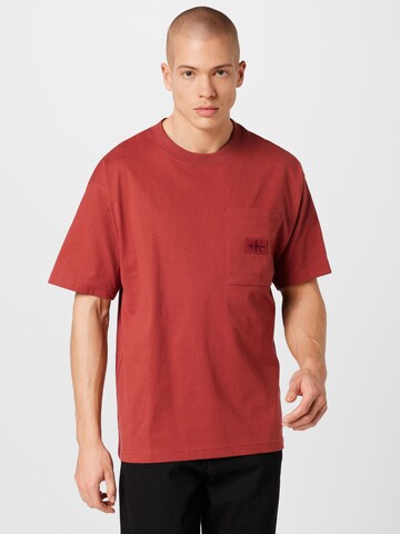 T-Shirt Calvin Klein Jeans en rouge : devant